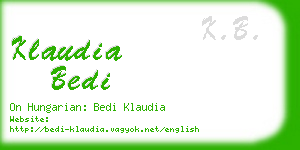 klaudia bedi business card